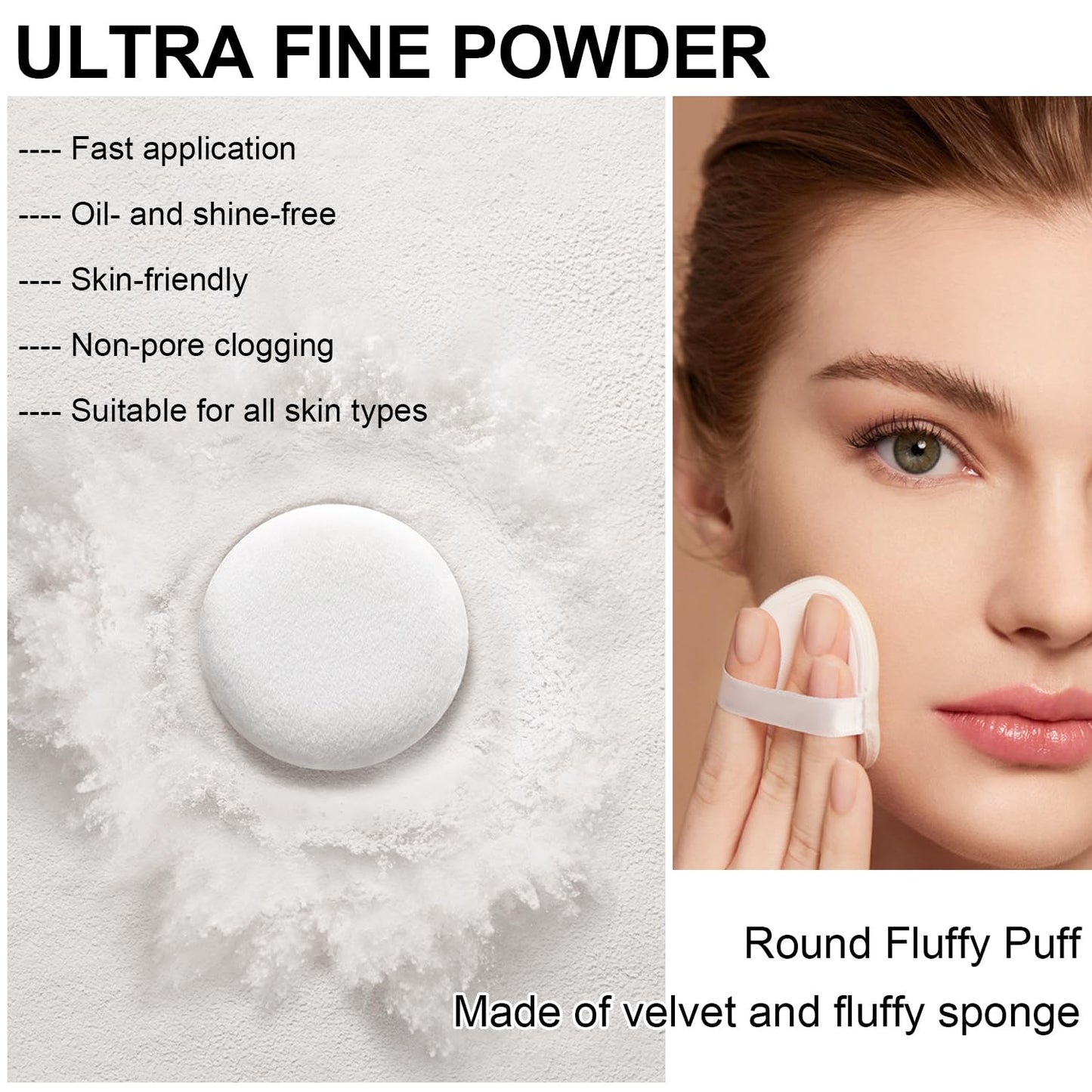 Mineral Setting Powder, SPF 35, Sunscreen White Face Loose Blurring FinishingPowder, Sheer Coverage, Weightless and Oil Control, Extend Base Makeup (#03 White Setting Makeup)
