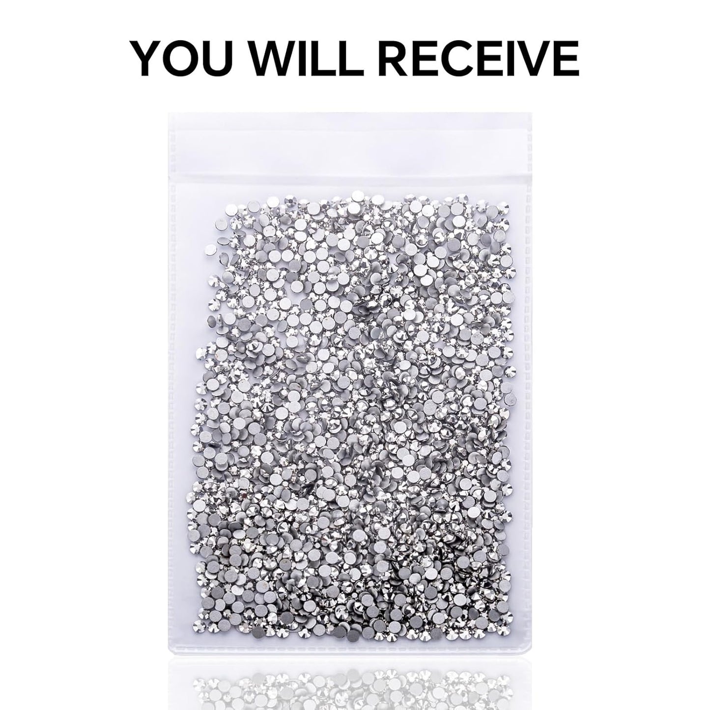 3000Pcs Silver Crystal Rhinestones,Glass Flatback Rhinestones Mini Gemstones for Nail Face Makeup Art Crafts Clothes Decoration -(SS4,1.6mm,Silver)