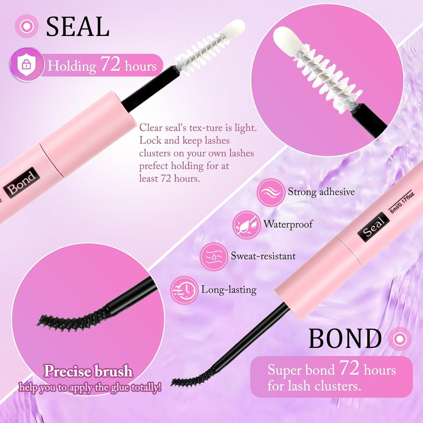 Volume Lashes Clusters Lash Kit Gift Packs 770Pcs with 2X Bond&Seal 5 style Mixed C-Curl False Eyelashes Extensions Faux Mink Individual Lash Wholesale Pack DIY Individual Fake Eyelashes Box