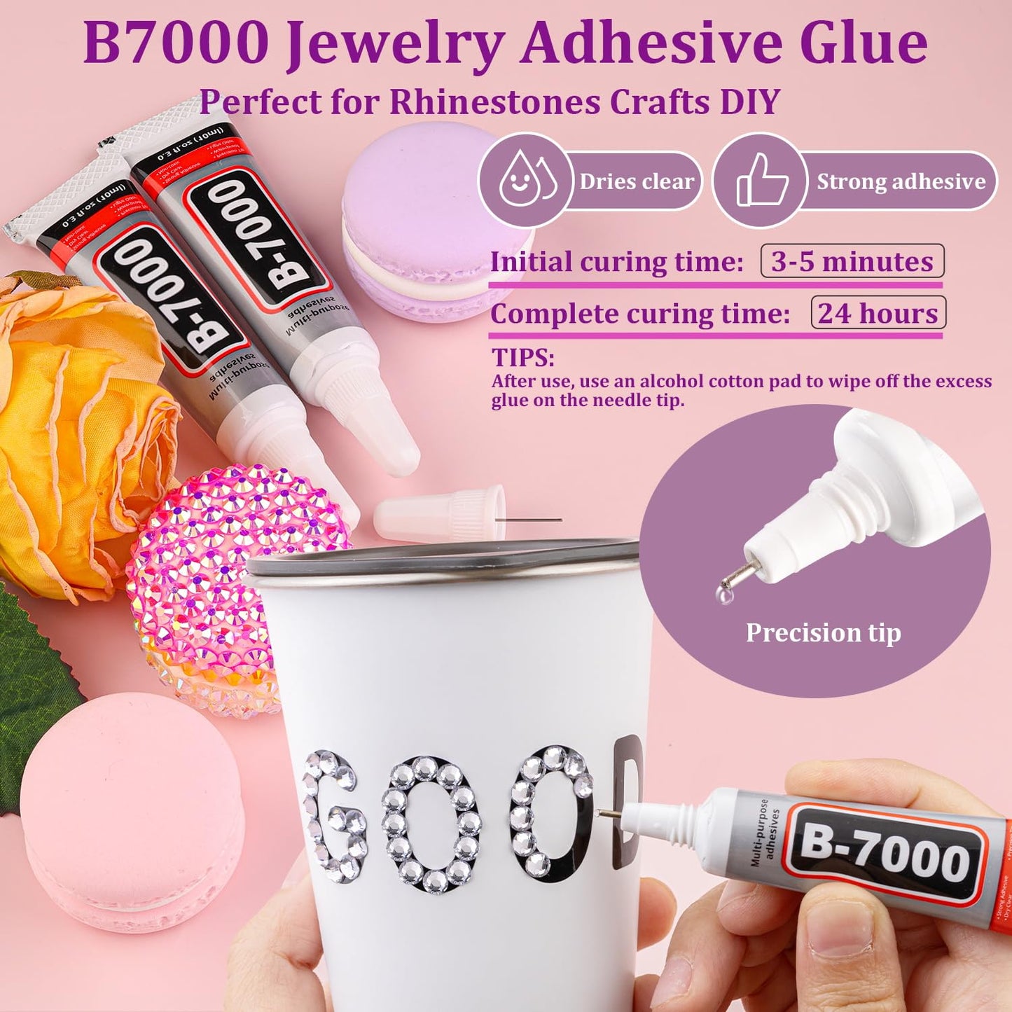 30000Pcs Resin Rhinestones for Bedazzling, Silver Clear Flatback Gems for Diamond Art, Crystal Bedazzler Kit with 3Pcs 10ml B7000 Jewelry Glue for Crafting Clothing Book Shoes Nail Art