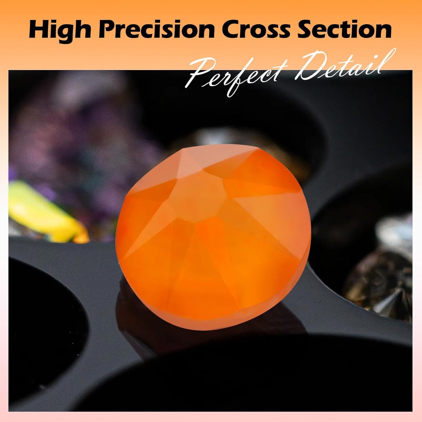 Neon Orange Flatback Rhinestones, Glass Rhinestones for Nail Art and Craft, Glue Fix, Loose Crystal Gemstones(Neon Orange, SS6, 1440pcs, 1.9-2.0mm)