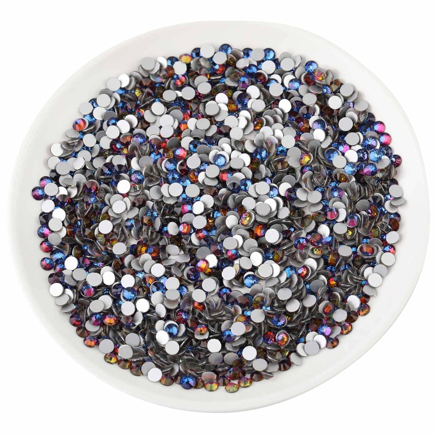 beadsland Flat Back Crystal Rhinestones Round Gems, Blue Volcano (2.3-2.5mm) SS8/1440pcs