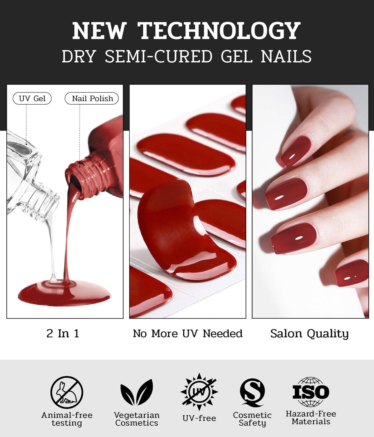 Nail Polish Strips - 22 Pcs Salon Quality Gel Nail Stickers - Long Lasting Wraps (Mossy Secret Green)