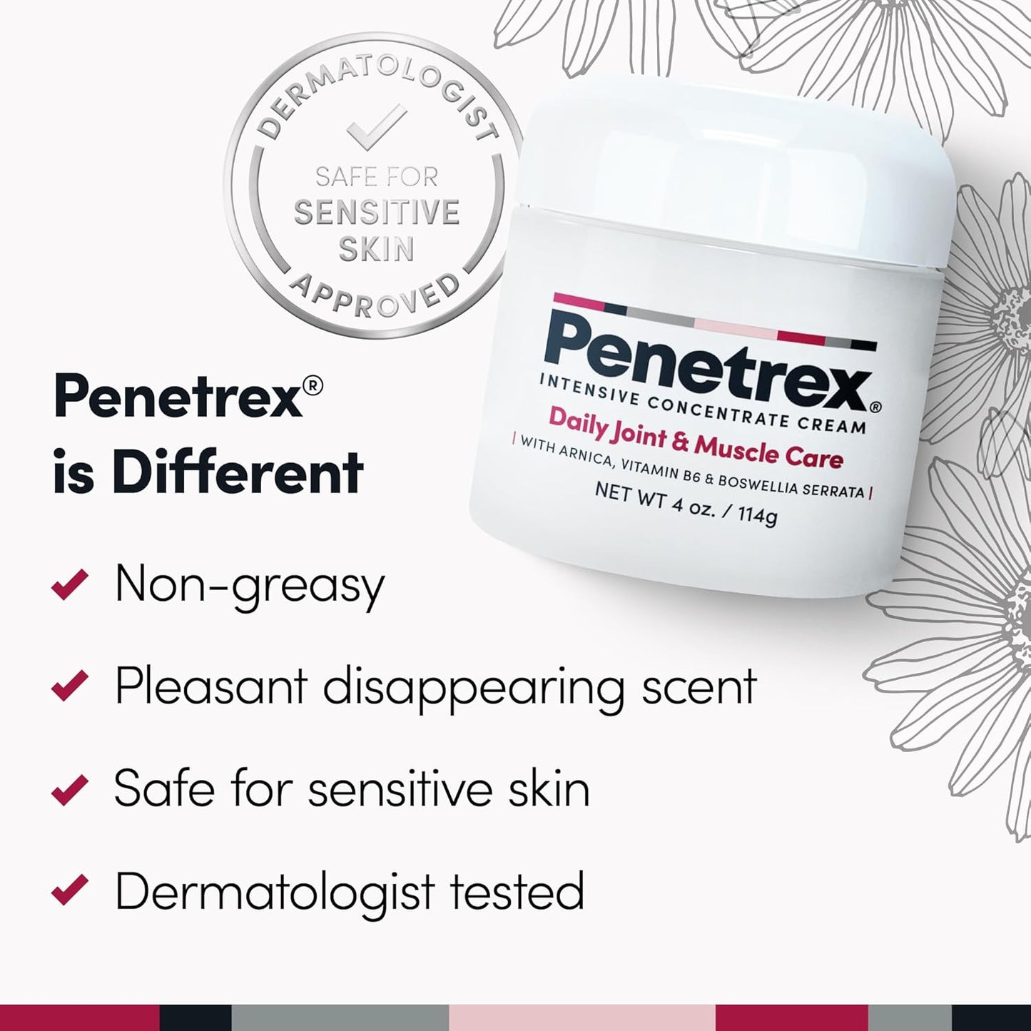 Penetrex Joint & Muscle Therapy Trio - Soothing Comfort for Back, Neck, Hands, Feet - Premium Whole Body, Rub with Arnica, Vitamin B6 MSM & Boswellia - 2oz, 3oz, 4oz