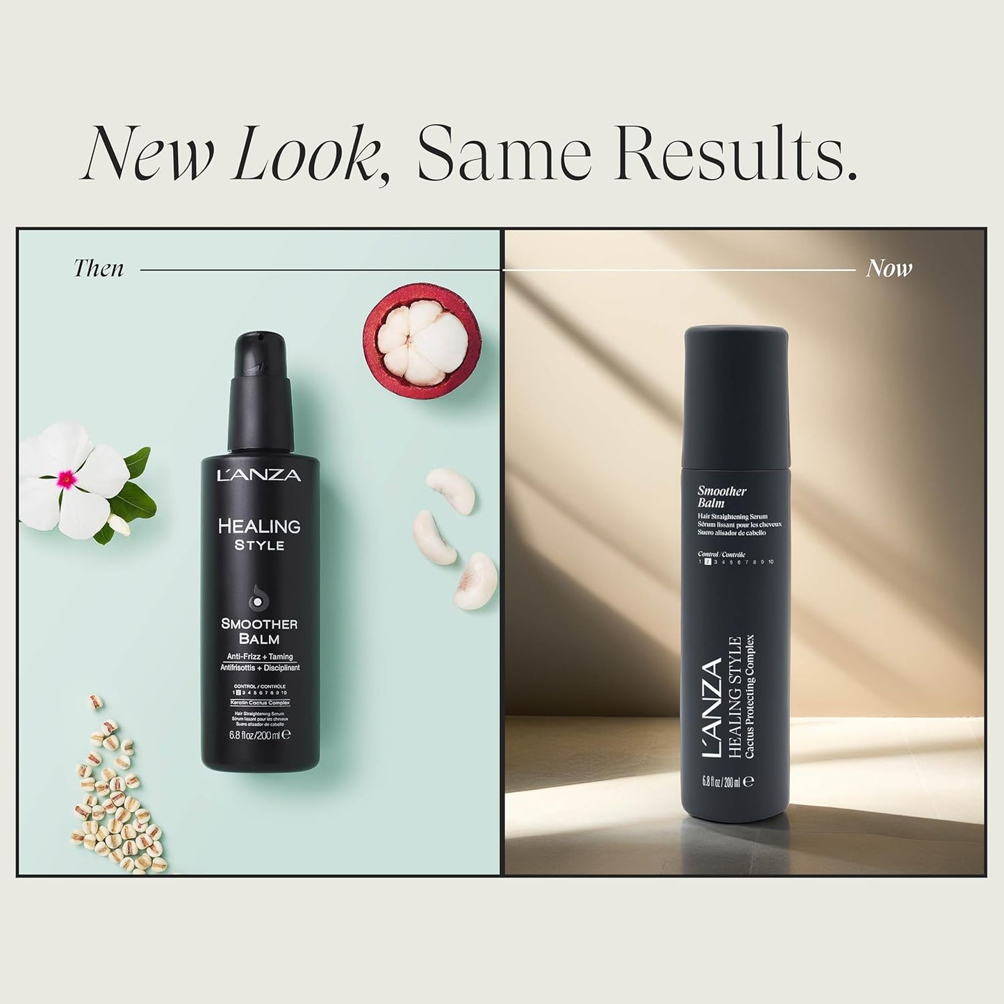 L'ANZA Healing Style Smoother Balm, New & Improved Keratin Hair Treatment & Hair Straightener Serum, Heat Protection & Anti Frizz Formula, for Curly, Frizzy & Wavy Locks