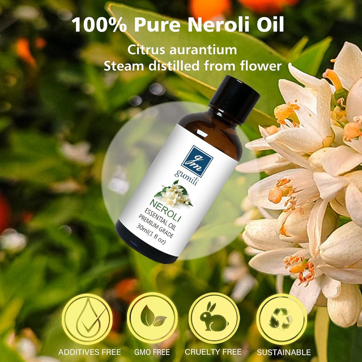 Neroli Essential Oil and Jasmine Essential Oil for Diffuser Perfume Candle Soap Making - 2 Oz, Pack of 2