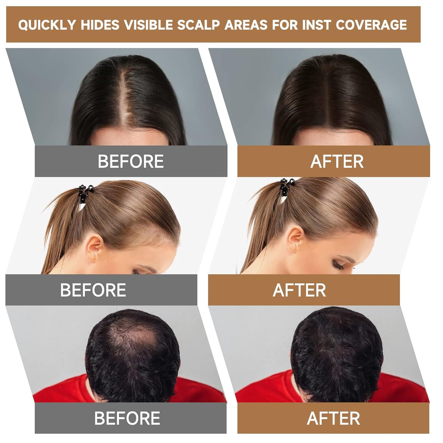 2 Pack Root Touch Up Shadow Powder, Gray Hair Cover Up, Color Root Coverage Powder for Thinning Grey Hairline, Instantly Concealer Hair Loss Beard Line Eyebrow, #17 Dark Blonde