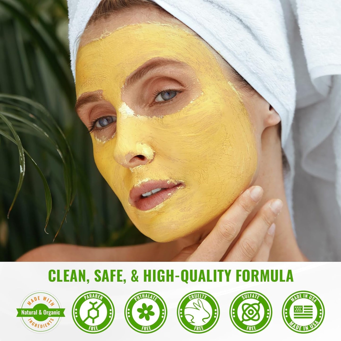 Wild Naturals Turmeric Clay Face Mask for Acne & Dark Spots – Gentle, Soothing Mask with Vitamin E for Men & Women – Natural Clay Mask for Clear Skin