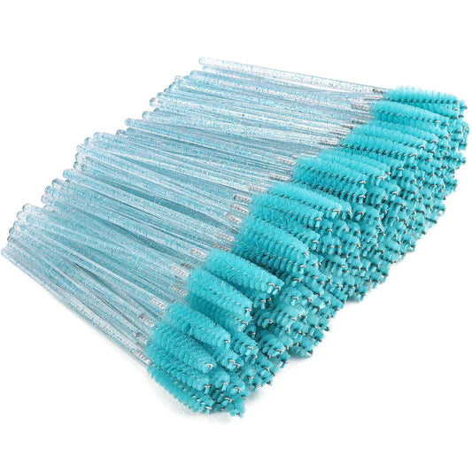 Tbestmax 300 Disposable Mascara Wands Eye Lash Brush Spoolies for Eyebrow/Eyelash Extension Blue