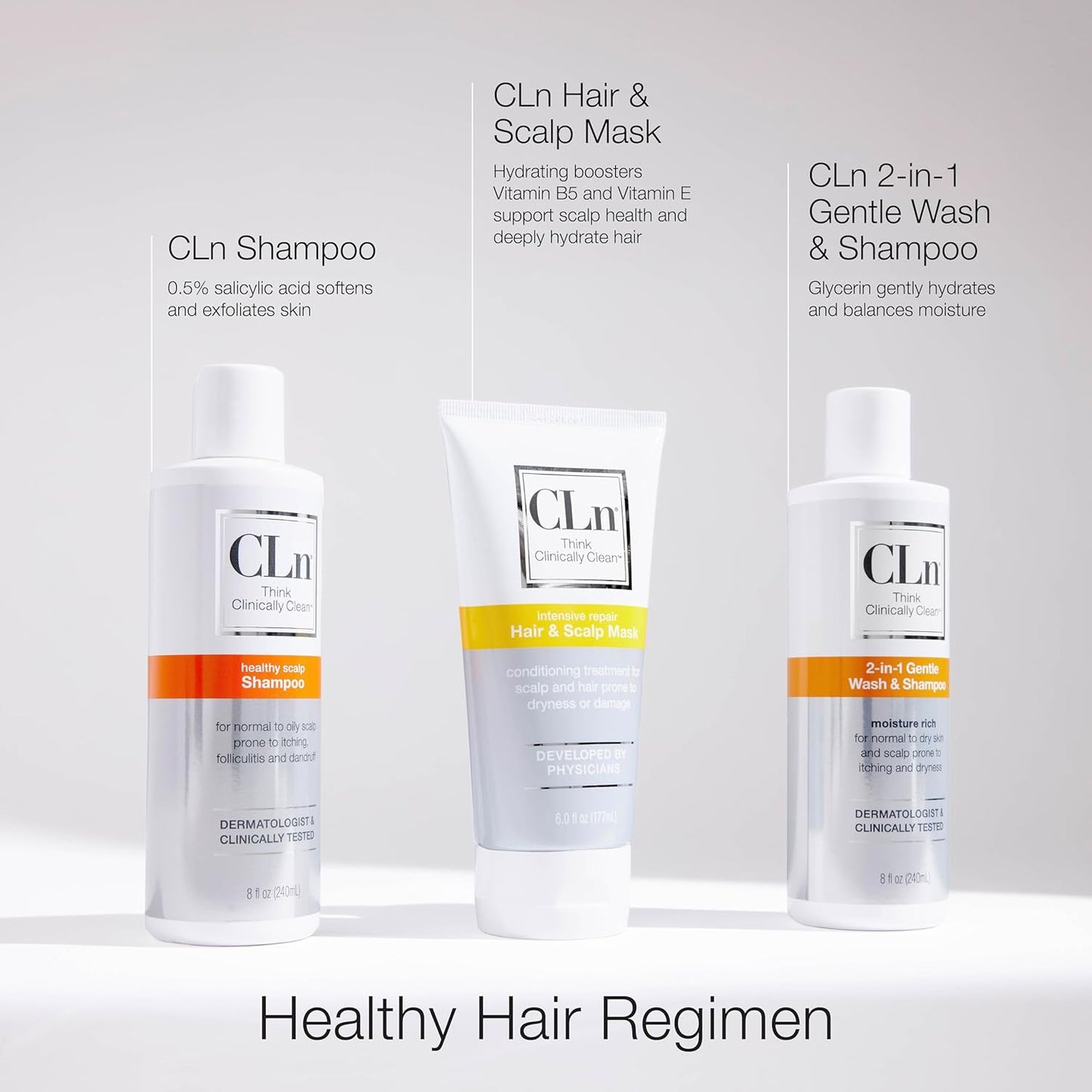 CLn® Hair & Scalp Mask Conditioner - Deep Conditioner for Hair & Scalp Prone to Dryness & Damage, Paraben-Free & Dye-Free, Scented by Eucalyptus, 6 fl. oz.