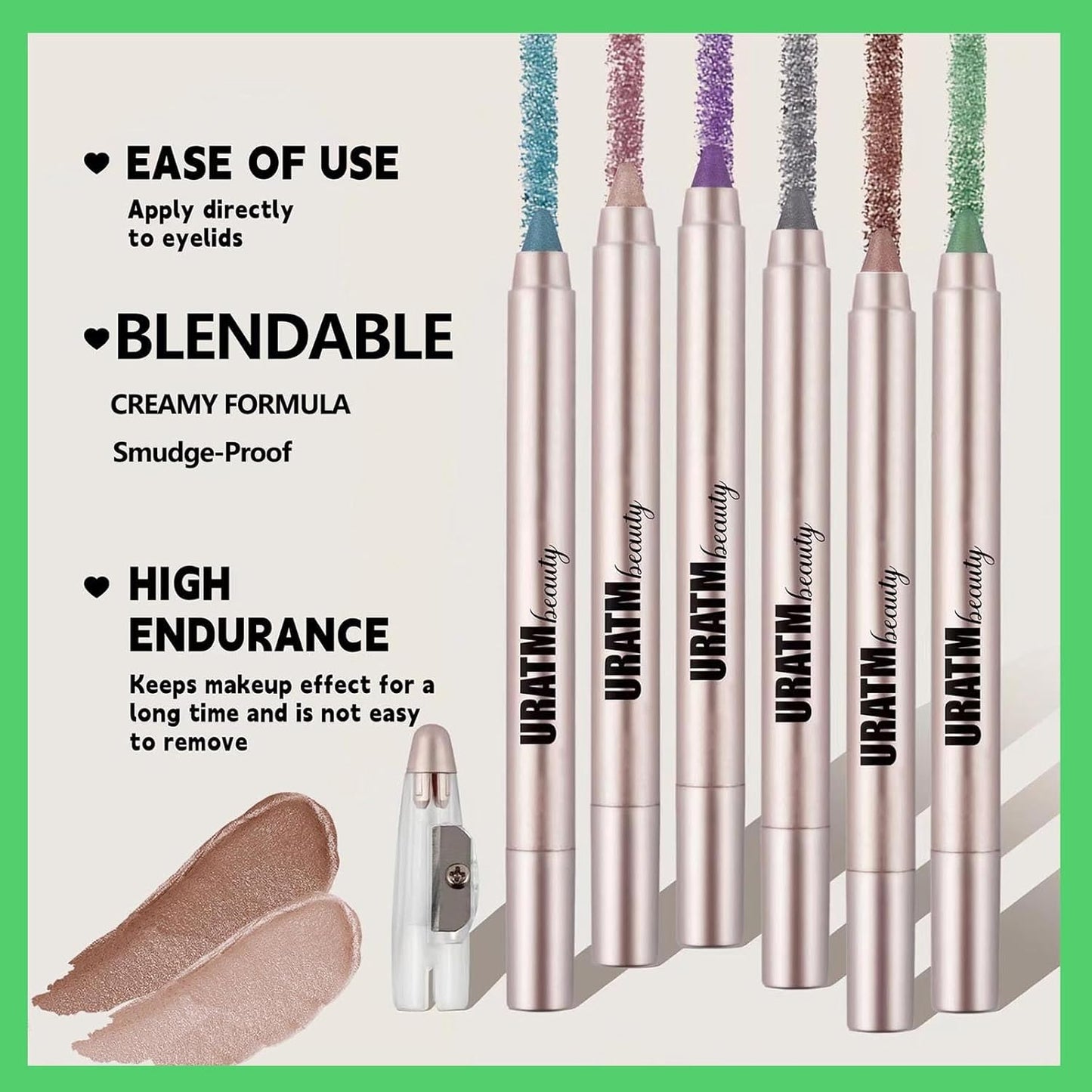 Gray Eyeshadow Stick, Blendable Creamy eyeshadow Eye Brightener Stick, Waterproof Eyeshadow Pencil Long Lasting Crayon, Smooth Shimmer Eye Shadow Highlighter Eye Liner Makeup.#B01 gray shimmer