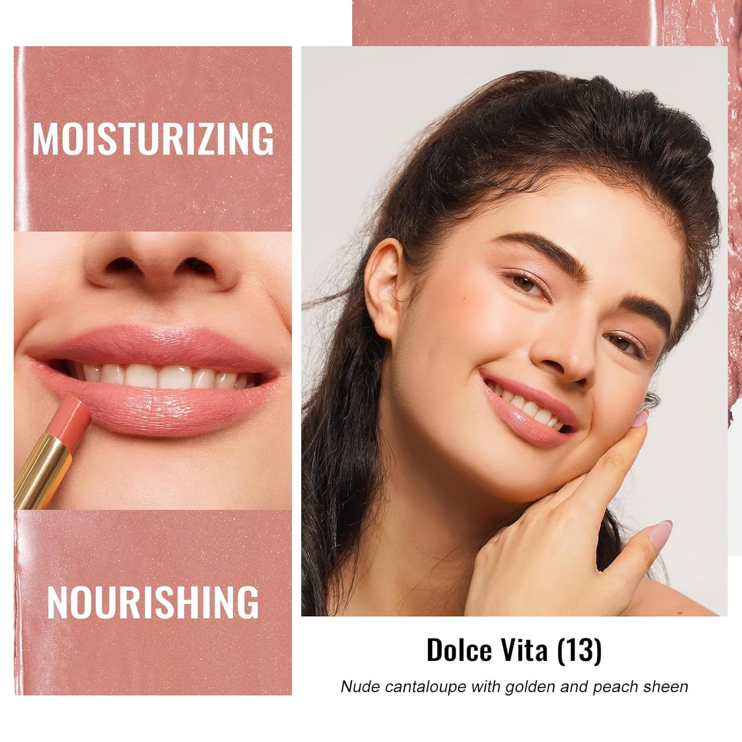 Oulac Moisturizing Shine Lipstick For Women Christmas Set 3PCS, 2 in 1 Tinted Lip Balm for Winter, Hydrated Juicy and Glossy Lip Color for Dry, Cracked and Chapped Lips, Vegan 05+13+14