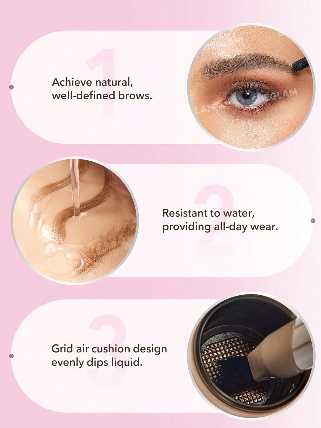 SHEGLAM Brow-Fection Angled Brush & Dip Upgraded Microblading Eyebrow Pen Long Lasting Waterproof Easy To Color-Chocolate