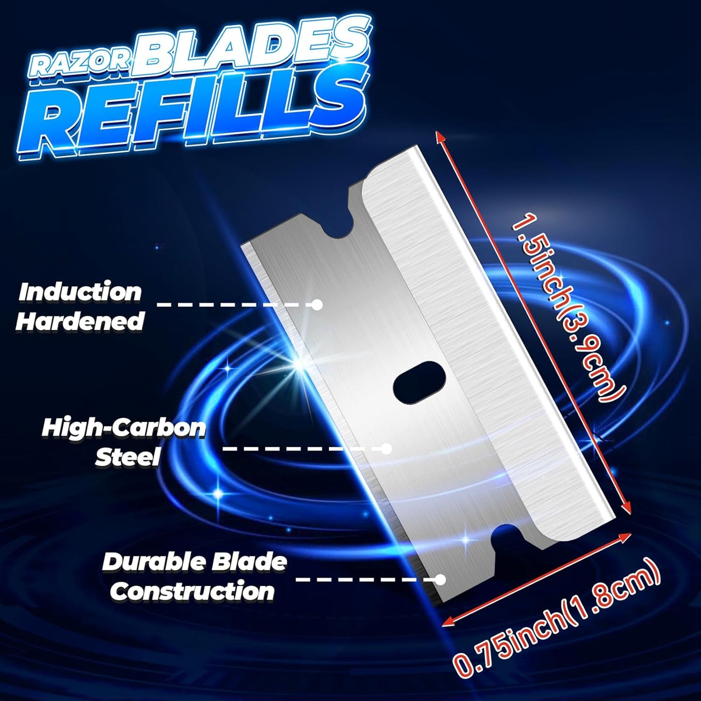 DIYSELF Single Edge Razor Blades, 200 Pcs - High Carbon Steel Razor Blades for Removing Decals, Stickers