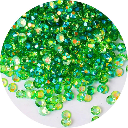 1440 Pcs SS20 5mm AB Flatback Rhinestones for Nails Art Crafts Transparent Glitter Round Gems Crystals DIY Clothes Shoes(Clear Green AB)