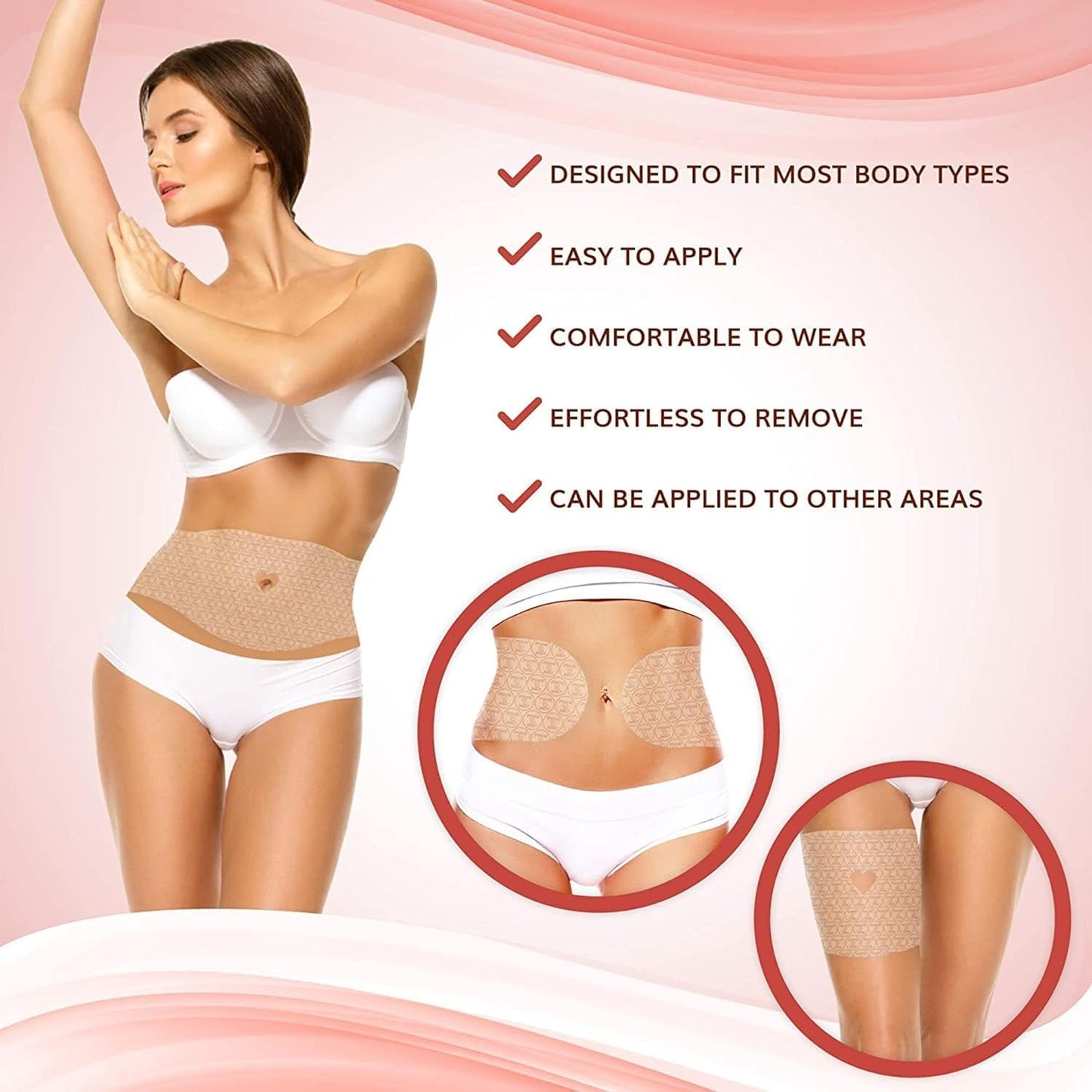 All Natural Moisturizing Body Applicator Wrap – Easy to Use Body Wrap -Anti Cellulite Solution- Firming Toning Tummy Wrap (12 Count (Pack of 1))