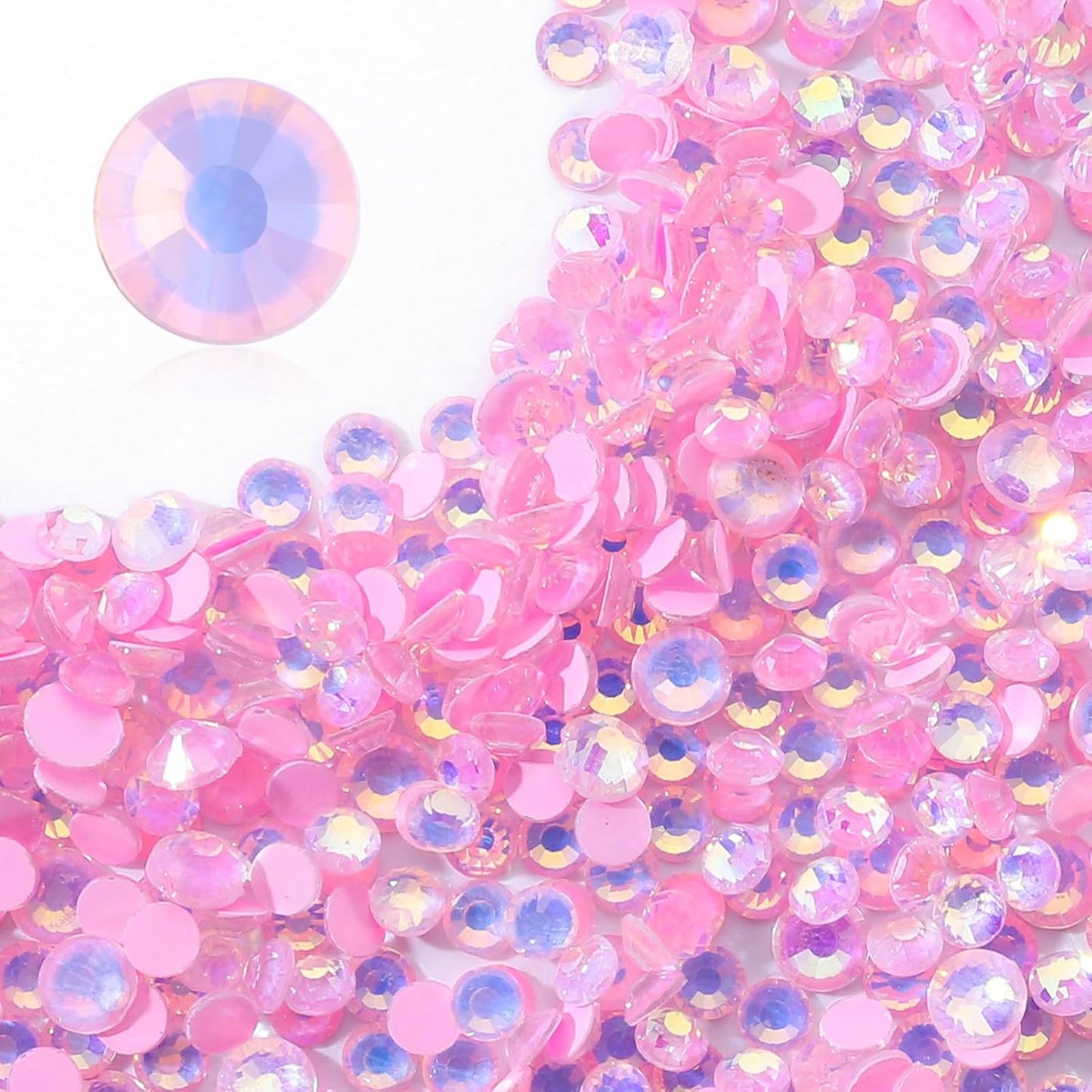 F Pink Flatback Rhinestones, Glass Rhinestones for Nail Art and Craft, Glue Fix, Loose Crystal Gemstones(F Pink, SS30, 288pcs, 6.4-6.6mm)