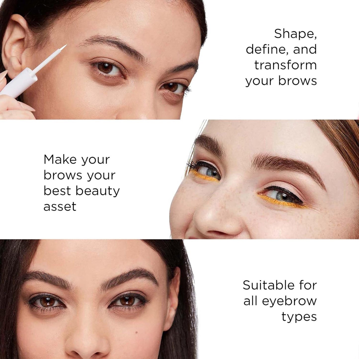 Arches and Halos Angled Bristle Tip Waterproof Brow Pen - Water Based and Smudge Proof Eyebrow Pencil - Extended Wear - Charcoal - 0.051 oz