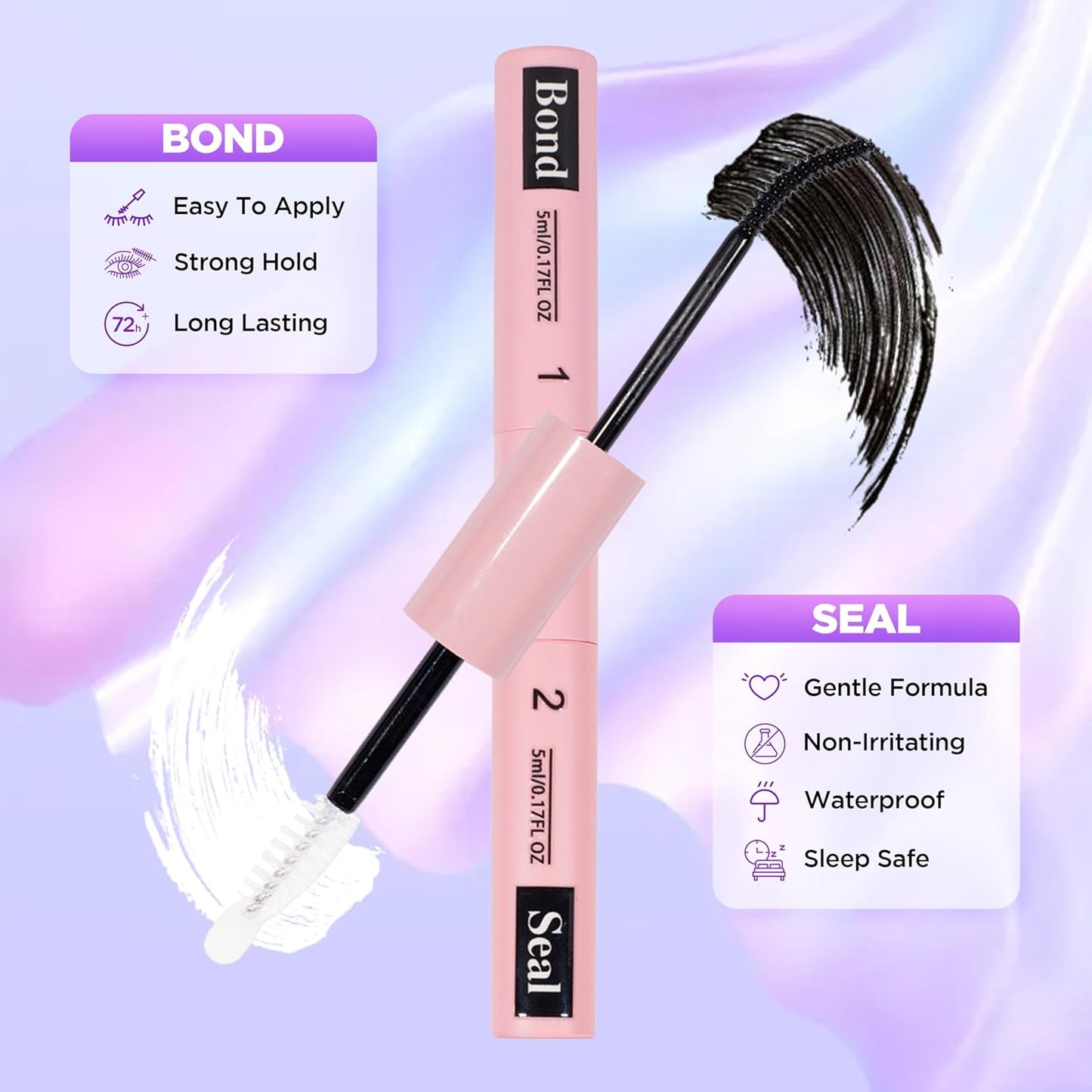 Lash Extension Kit DIY Lash Clusters Kit Eyelash Extensions Individual Lashes Extensions with (Bond,Seal,Tweezers,132Pcs,Dreamy,0.07D,10-16mm)