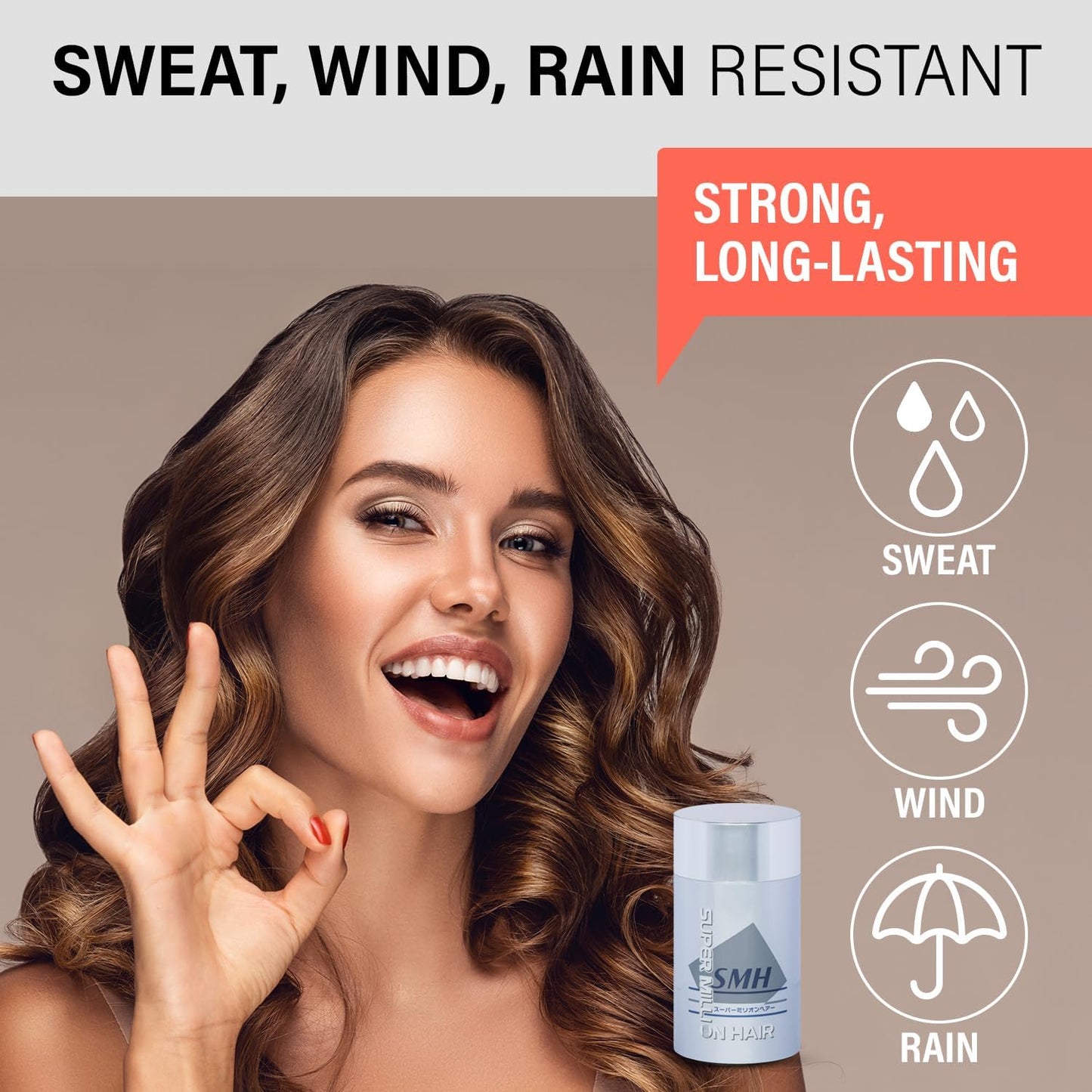 SMH Plant-Based Hair Fibers MADE IN JAPAN – Instantly Conceals Thinning Hair –Long-Lasting, Natural Look – Sweat, Water & Wind Resistant – For Men & Women (10g, Auburn)