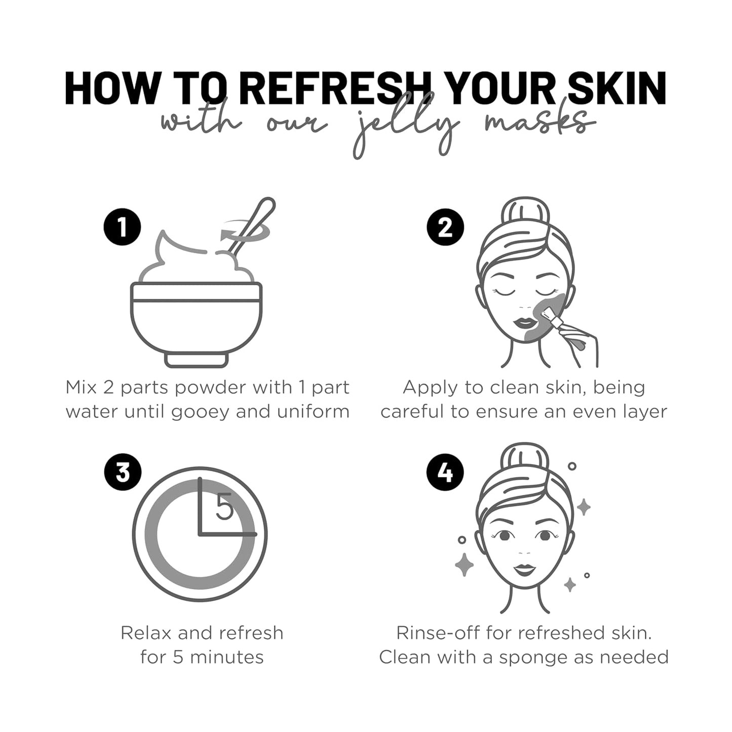 Jelly Mask Jar Black Gold Salicylic AC BHA Peel-Off Face Care Rubber Mask | 23 fl oz Skin Care Moisturizing Gel Mask Jar Spa Set