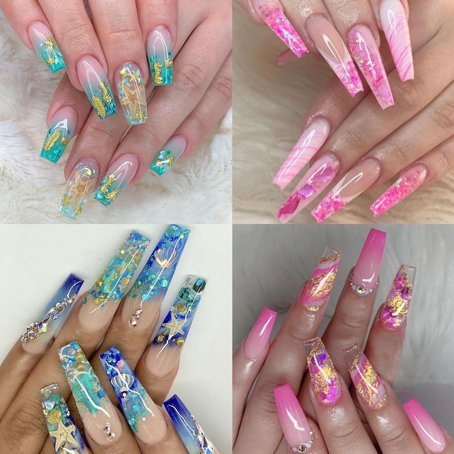 12Grids Holographic Mermaid Colorful Nail Art Glitter,Irregular Rainbow Candy Color Nail Art Flakes Sequins Gradient Bright Ice Slag Nail Sequins Summer Metallic Foil Nail Supplies DIY Nail Decoration