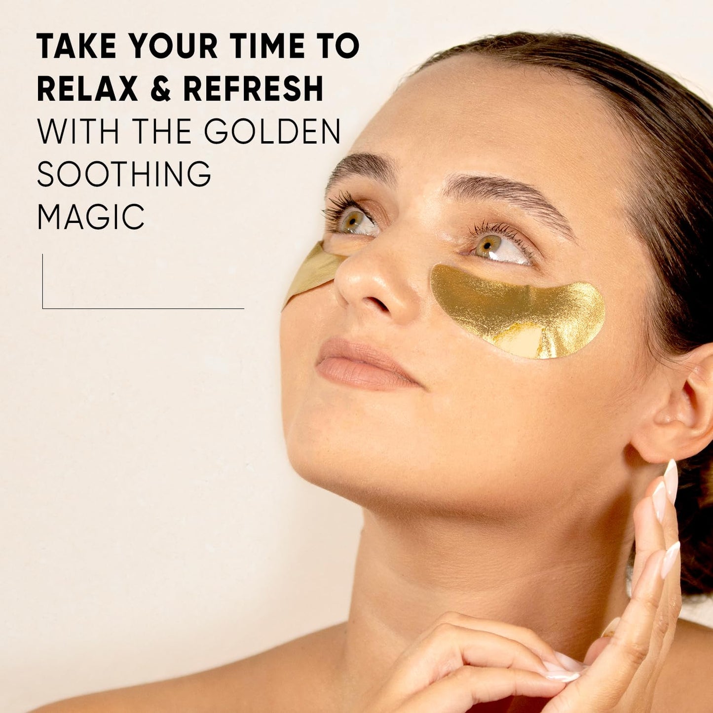 CÉLOR Under Eye Patches Premium - Golden Under Eye Mask Enriched with Hyaluronic Acid, Caffeine, Tea Tree & Collagen, under eye Patches for Women & Men (7 Pairs)