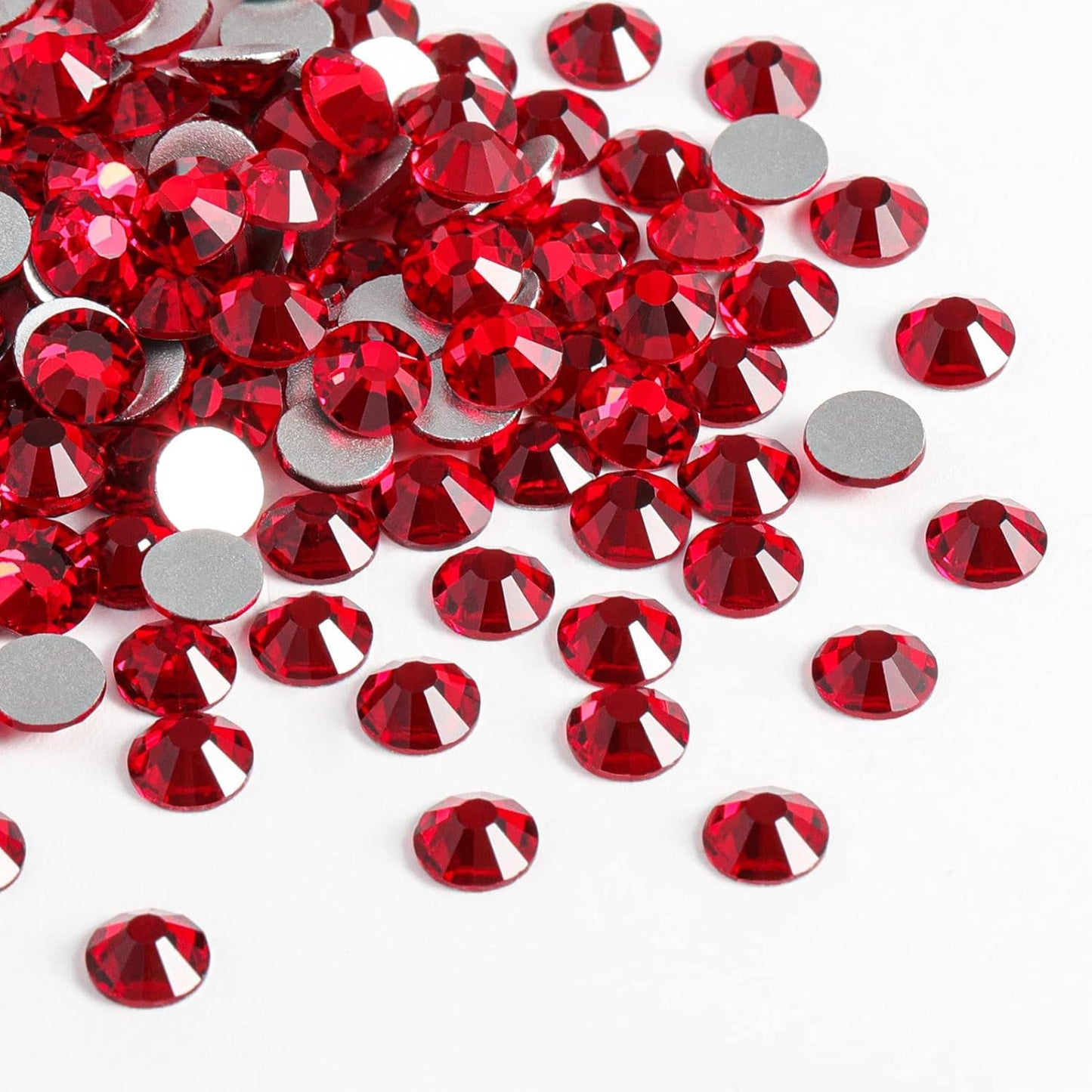 Beadsland 1440 Pieces Flat Back Crystal Rhinestones Round Gems,Siam,SS12,3.0-3.2mm