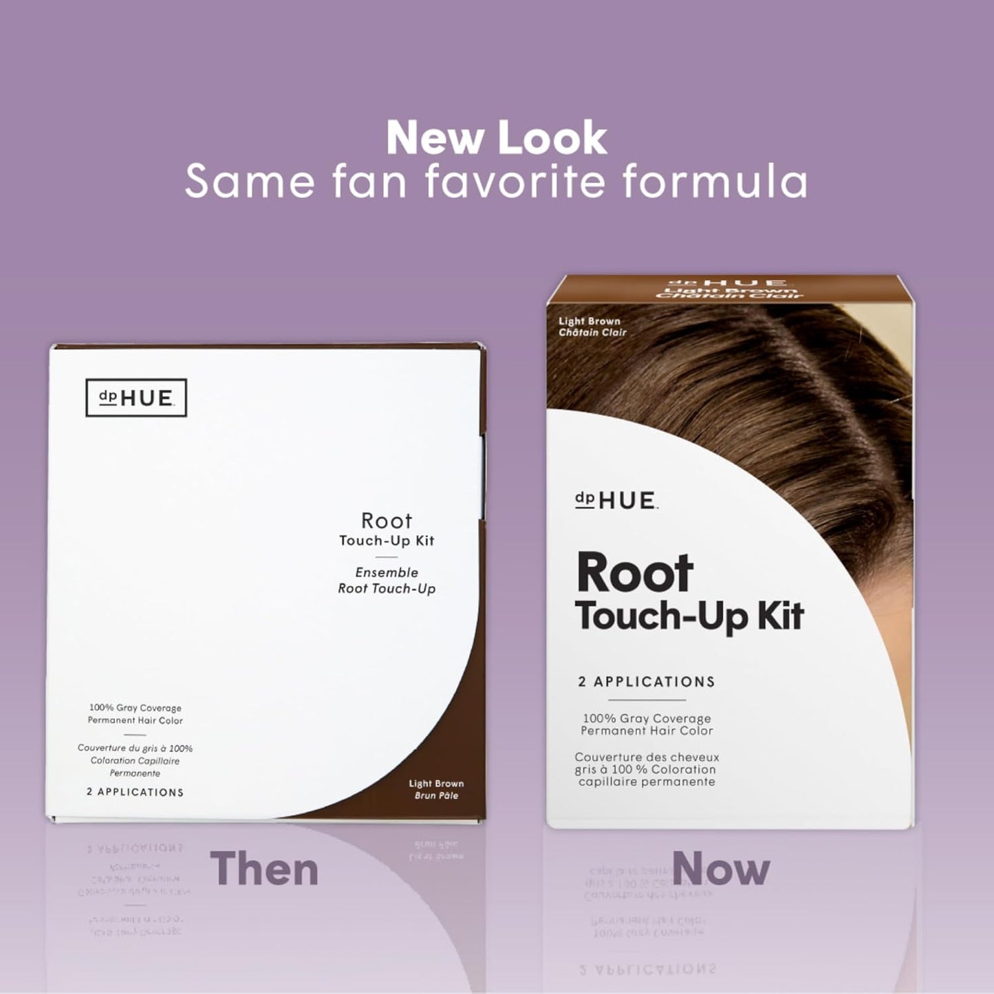 dpHUE Root Touch-Up Kit, Light Brown - Permanent Hair Color for Gray Coverage - Includes Two Applications - Paraben, SLS & SLES Sulfate Free - Leaping Bunny Certified