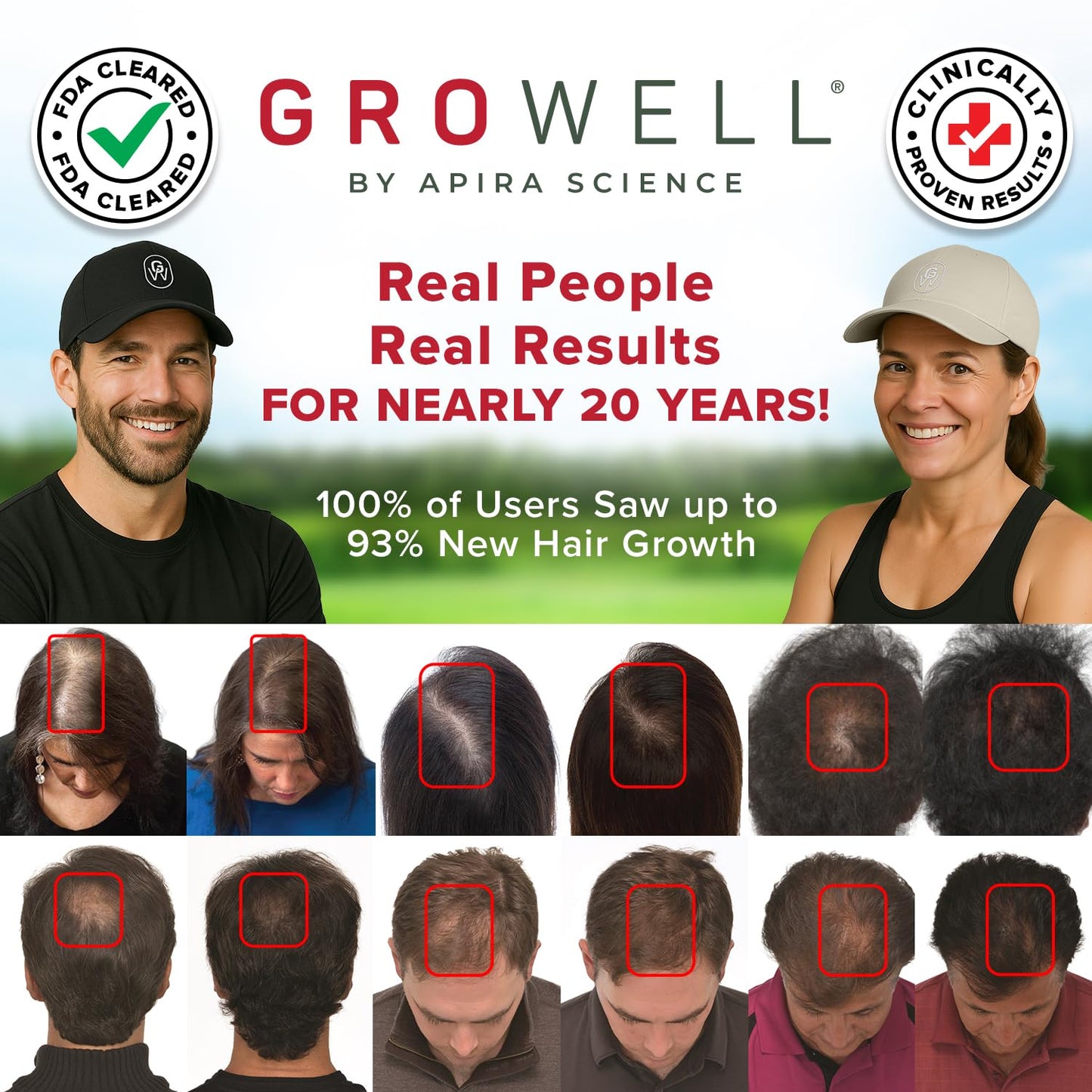 GroWell Red Light Therapy Hair Growth Cap – FDA Cleared Laser Treatment for Hair Regrowth and Reduced Shedding – LED & Laser Red Light Therapy Clinically Proven in Double-Blind Studies - Pink