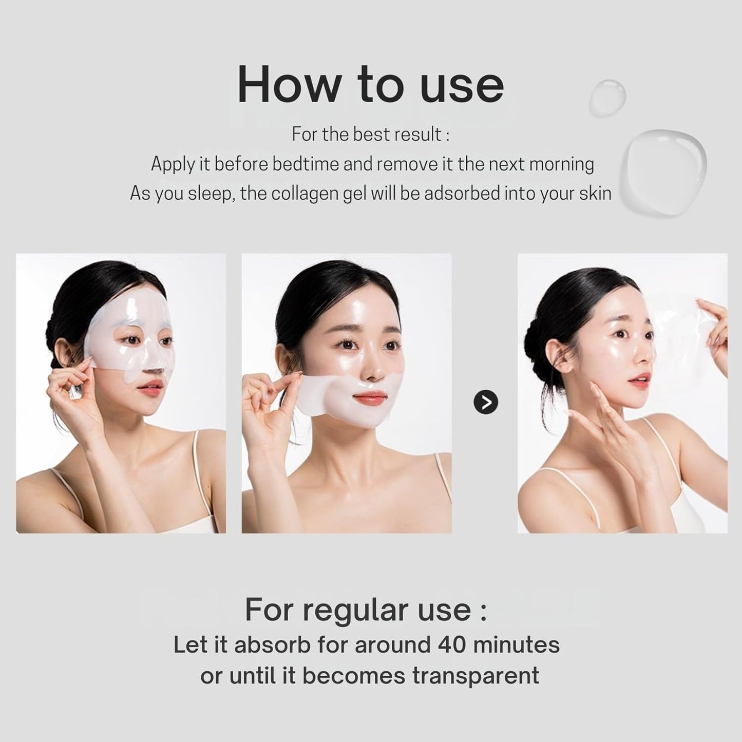 Collagen Hydrogel AntiWrinkle Deep Face Mask 10 EA Ultimate Hydration, Improves Skin Texture, Affordable Luxury, Glowing Skin, Reduces Fine Lines & Wrinkles, Made in Korea OHMYPURE (10, Deep Collagen)