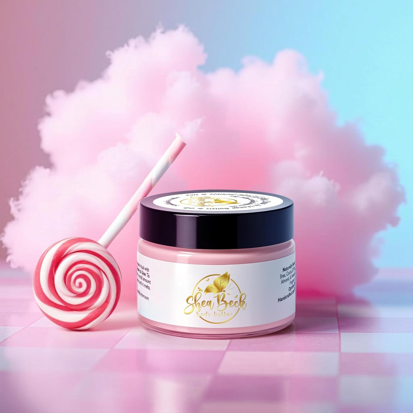 Body Butter Blend: Natural Shea, Cocoa, & Mango w/Jojoba Oil for Radiant Skin and Beard | Moisturizing (8 Oz, Cotton Candy)