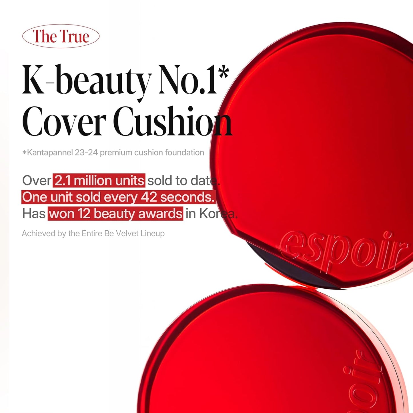 espoir [NEW] Be Velvet Cushion Foundation | Quick and Easy Coverage with Long-lasting Color by Zero Oxidation (#24 Latte, 0.46 Ounce (Pack of 1))