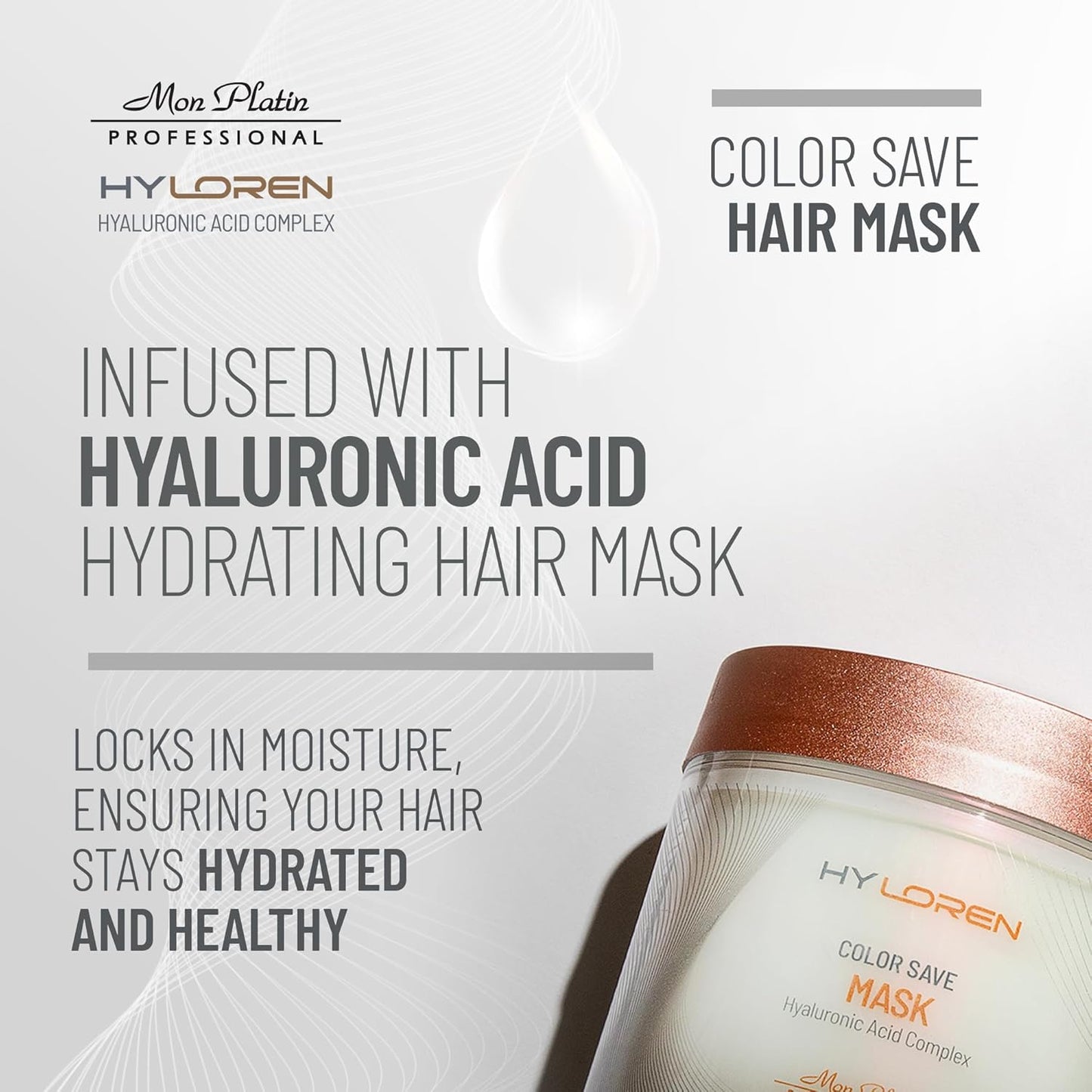 Mon Platin Hair Mask & Dream Hair Serum Bundle, Moisturizing Shampoo – Deep Conditioning Mask Formula for Dry and Damaged Hair with Glossy Shine & Heat Protection, Prevents Color Fading