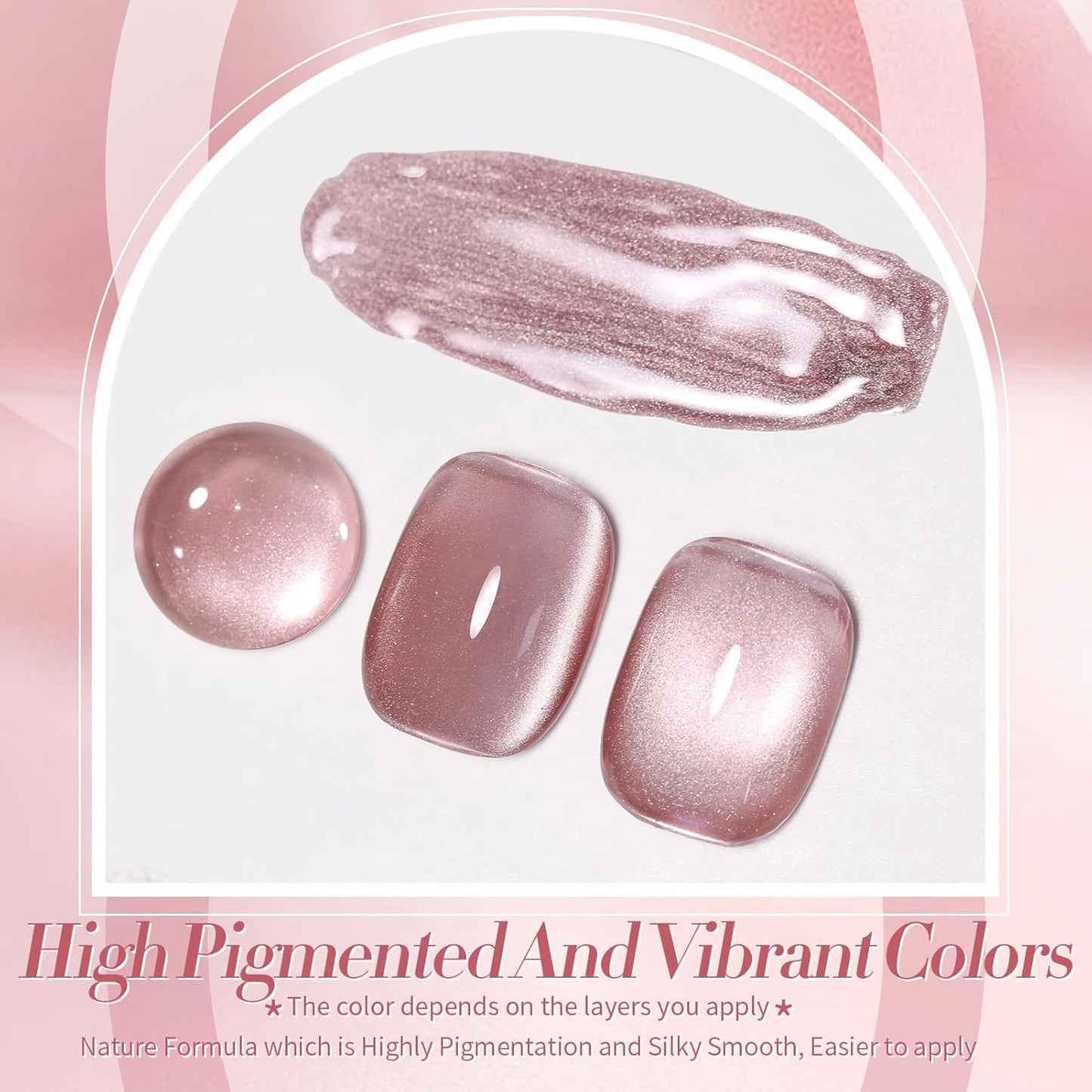 Born Pretty Cat Magnetic Eye Gel Nail Polish Cat Magnetic Gel Moonlight Dried Rose Color Cat Magnetic Glitter Nail Polish Nail Gel Soak Off Nail Art Salon Home Gift for Women 15ML
