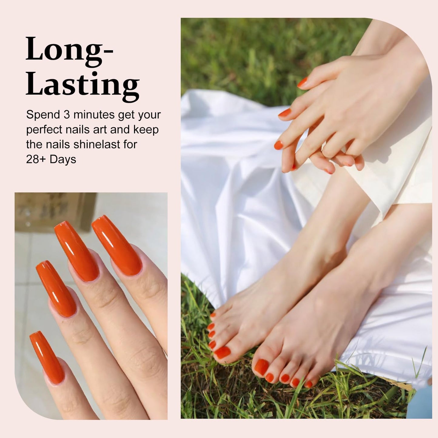 Major Dijit Quick Dry Polish 12ml/0.41fl oz Pumpkin Orange Regular Lacquer Fast Drying & Long Lasting Nail Art Effect for Salon