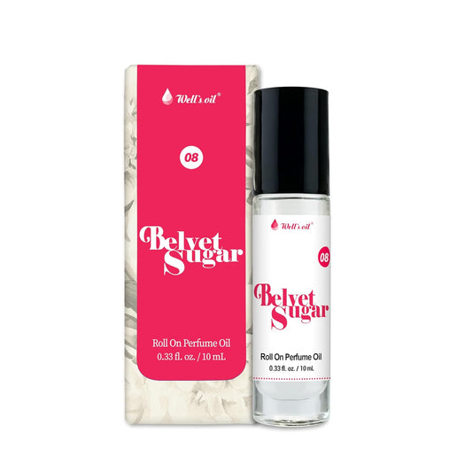 Well's Oil Roll-On Perfume Oil (Belvet Sugar) | Floral & Fruity Notes | Long-Lasting | Paraben-Free | 0.33 Fl Oz / 10 ml