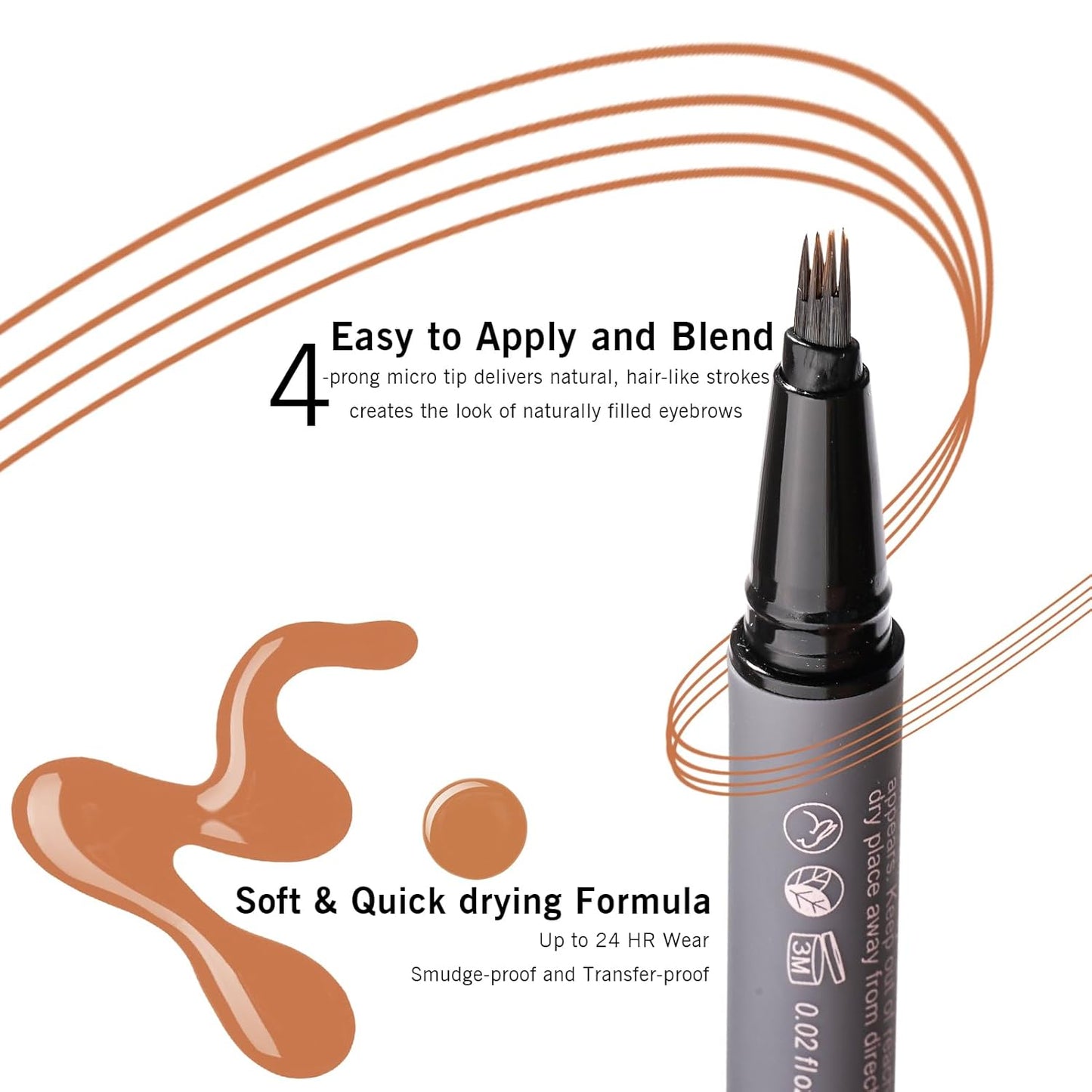 Strawberry Blonde Eyebrow Pencil with 4-Prong Micro-Fork Tip, Ultre Precise Gold Eyebrow Pen for Blonde/Red Hair, 24H Long Wear YES.EYE DO (Soft Gold-Blonde)