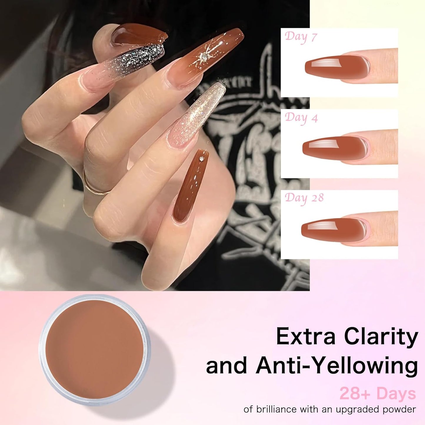 Super Acrylic Powder 28g: 3Pcs Large Capacity Bruschetta Tuscany Nail Polymer for 3D Art Carving French Extension - 1oz. Muted Clay Professional Acrylic Powder No Need Lamp