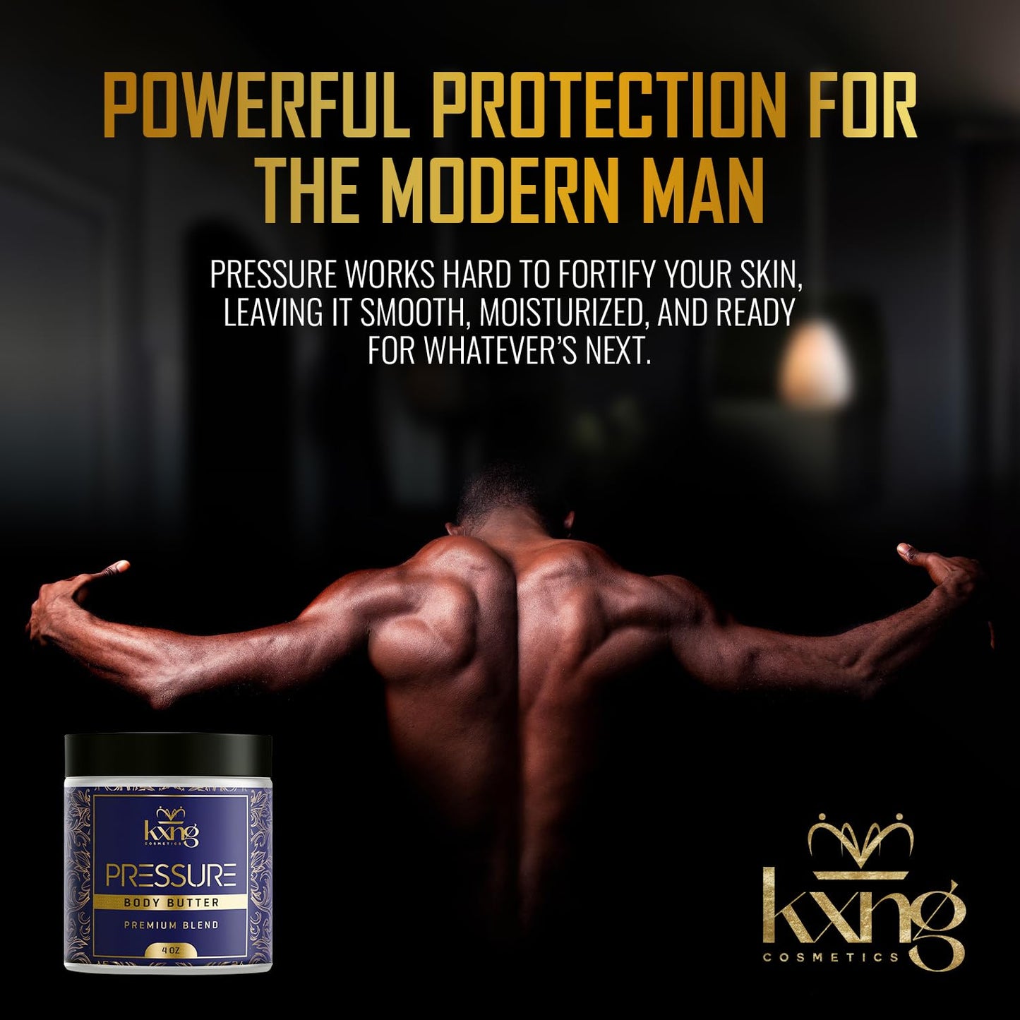 KXNG Cosmetics, Body Butter, Organic Skin Care for Men and Women, Body Moisturizer Lotions and Creams, Raw Shea Butter, Cocoa Butter, Mango, Coconut Oil, Hand, Foot, All Skin Types (Pressure)
