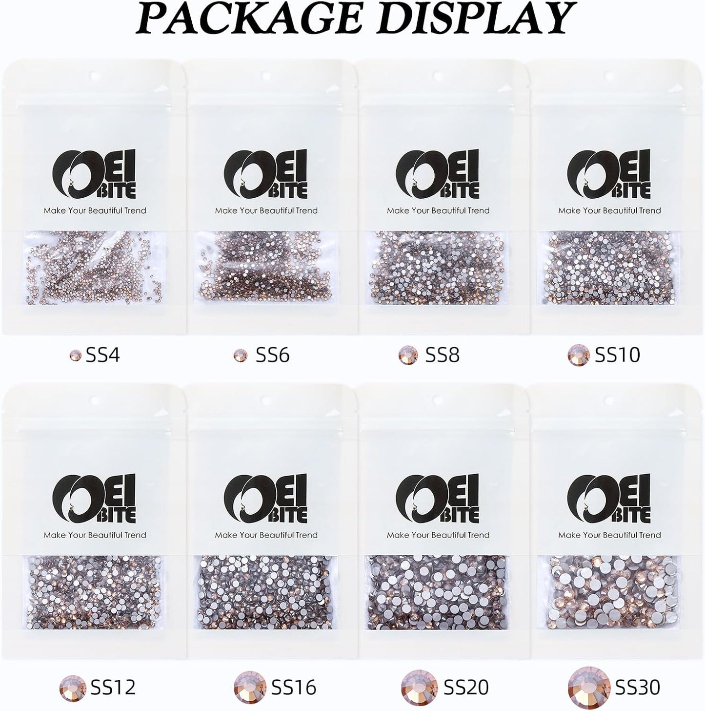 Gold Shadow Flatback Rhinestones, Glass Rhinestones for Nail Art and Craft, Glue Fix, Loose Crystal Gemstones(Gold Shadow, SS30, 288pcs, 6.4-6.6mm)