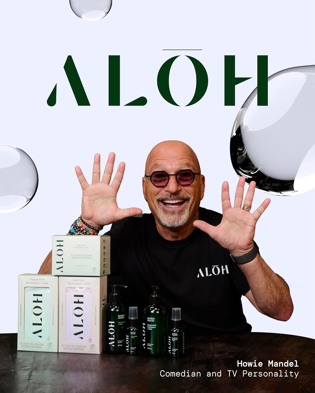ALŌH Peppermint Eucalyptus + Aloe Sanitizing Hand Wipes - Clean Hands, Clear Mind On The Go Sanitizer for Kids and Adults - Travel Size 3 Pack 20ct Wipes (60 Wipes)