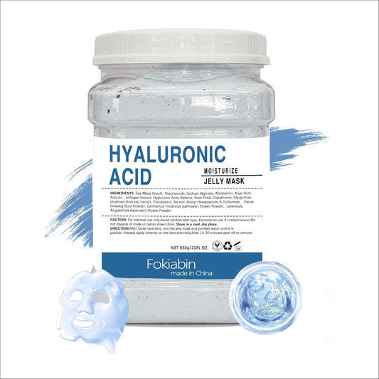 Jelly Mask for Facials, Hydrating & Moisturizing Peel-Off Rubber Gel Face Mask Skin Care for Deep Hydration & Glow, 23 Fl Oz Jar Professional Spa Use for All Skin Types with hyaluronic acid