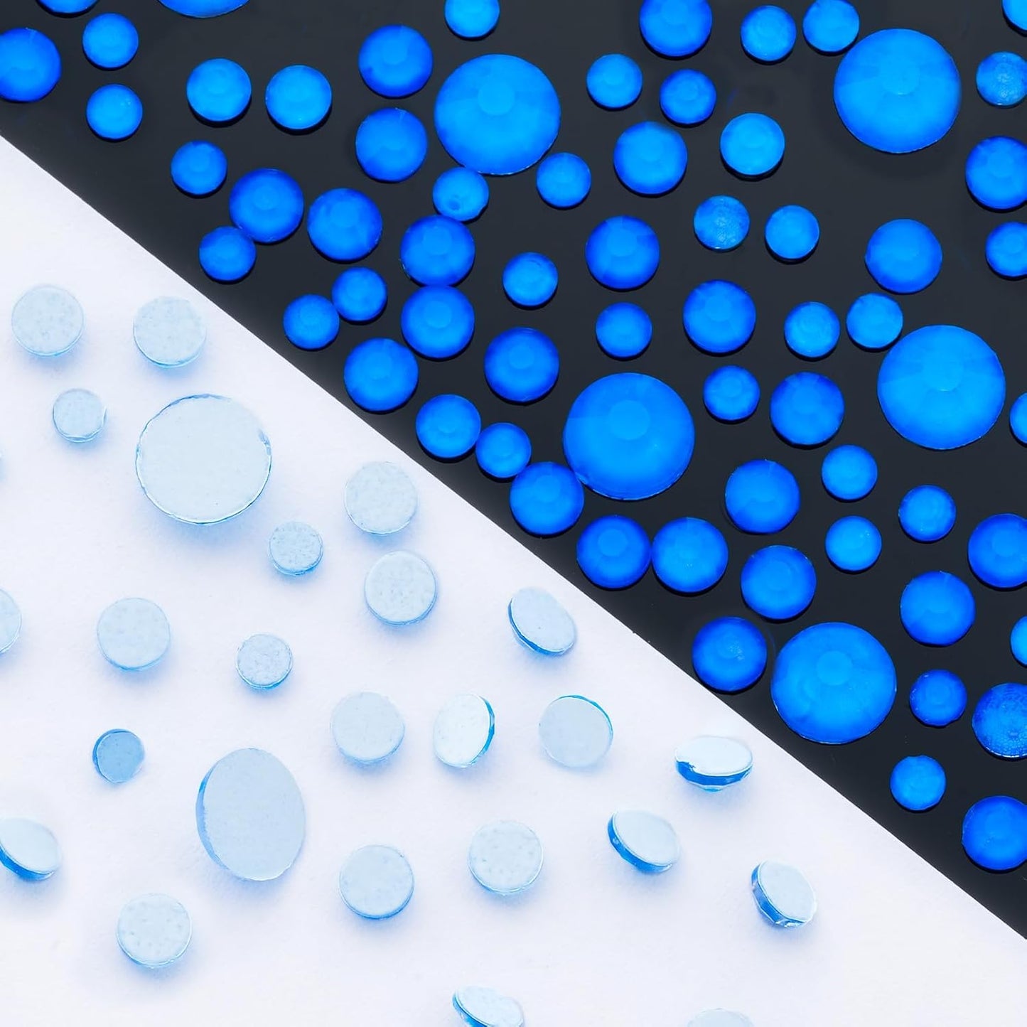 Neon Blue Flatback Rhinestones, Glass Rhinestones for Nail Art and Craft, Glue Fix, Loose Crystal Gemstones(Neon Blue, SS30, 288pcs, 6.4-6.6mm)