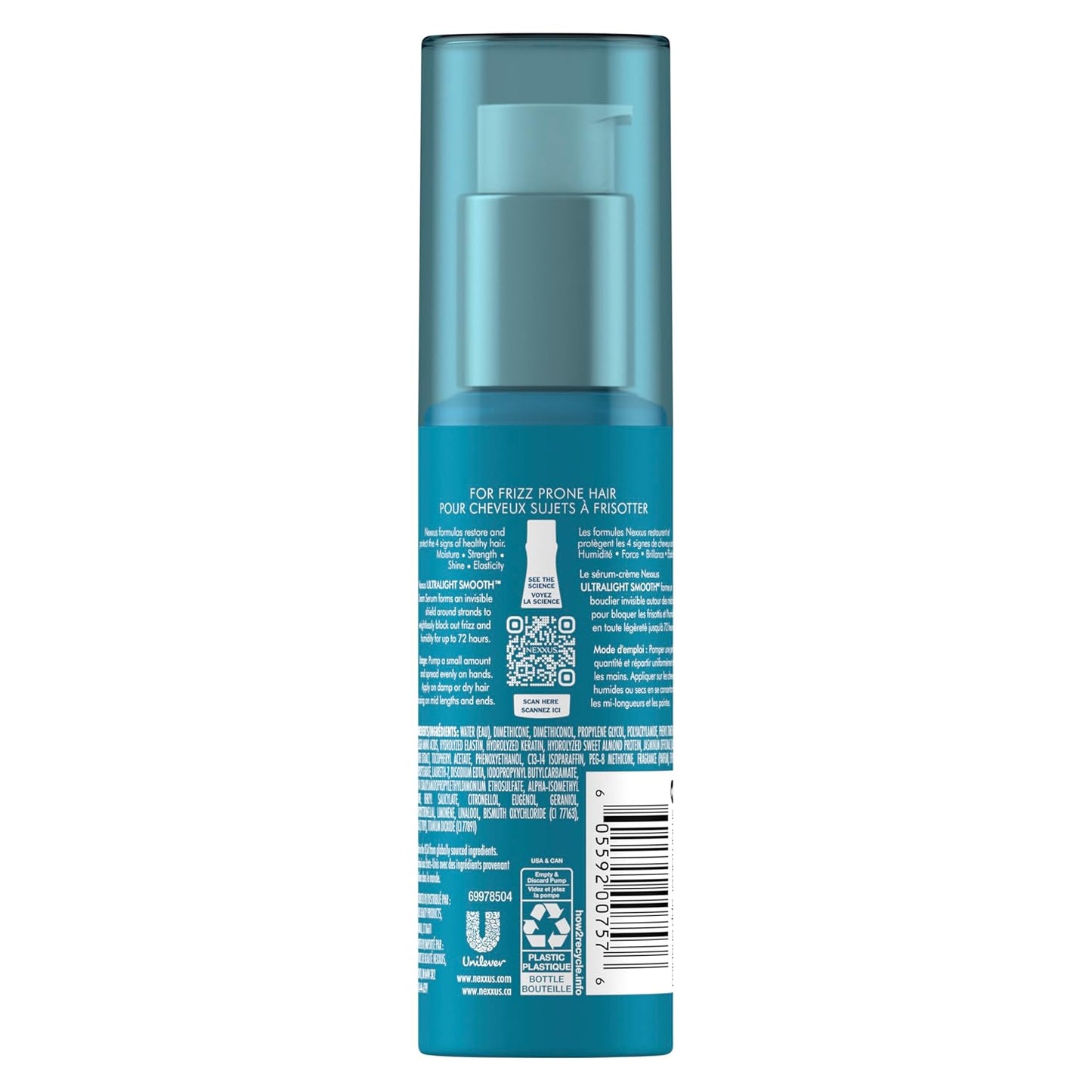 Nexxus Ultralight Smooth Frizz Defy Cream Serum for Frizzy and Dry Hair 4 fl oz