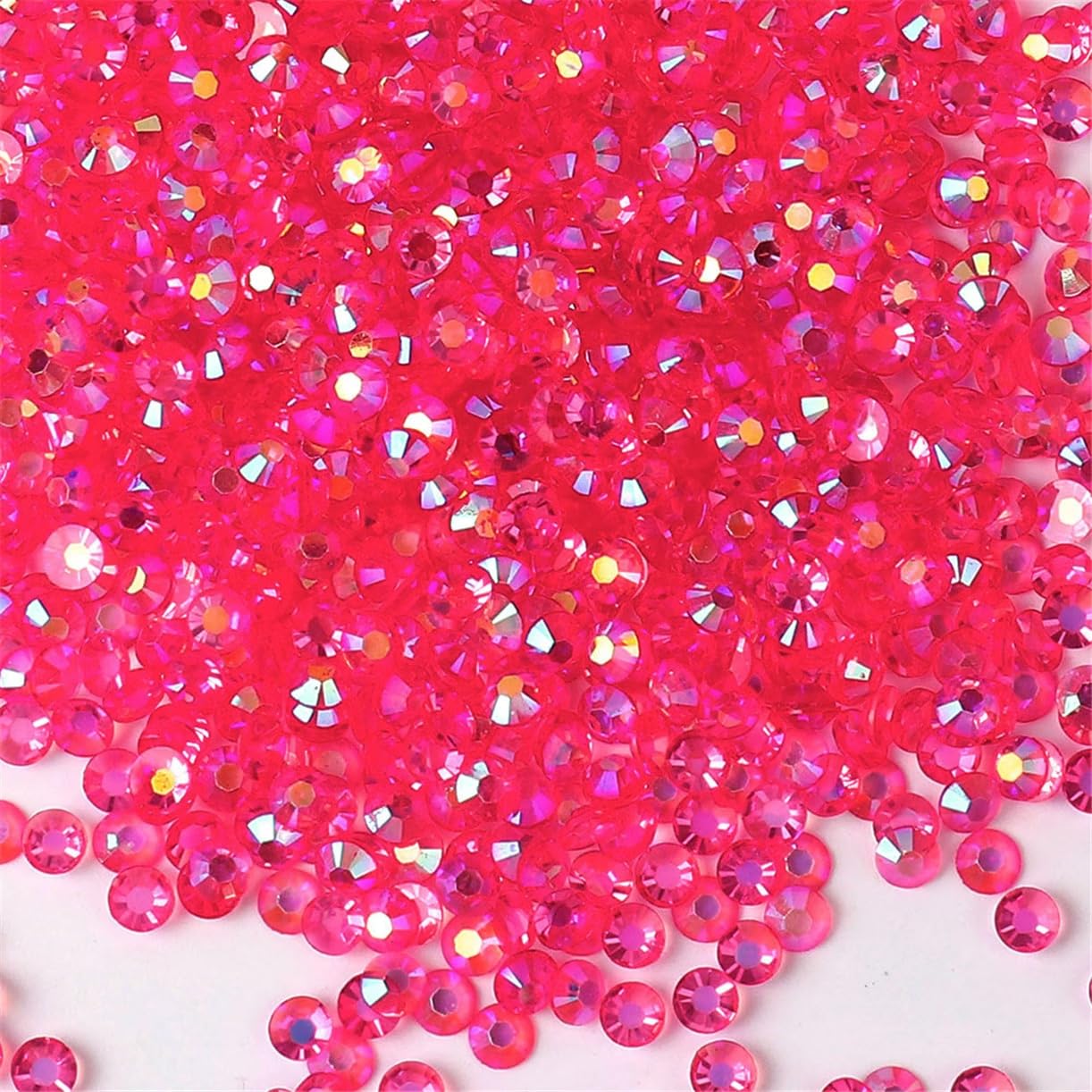 1500 Pieces SS16 4mm Flatback Rhinestones AB Clear Round Gems Crystals for Nail Art DIY Crafts Clothes Shoes Bags （Transparent Light Rose Red AB）