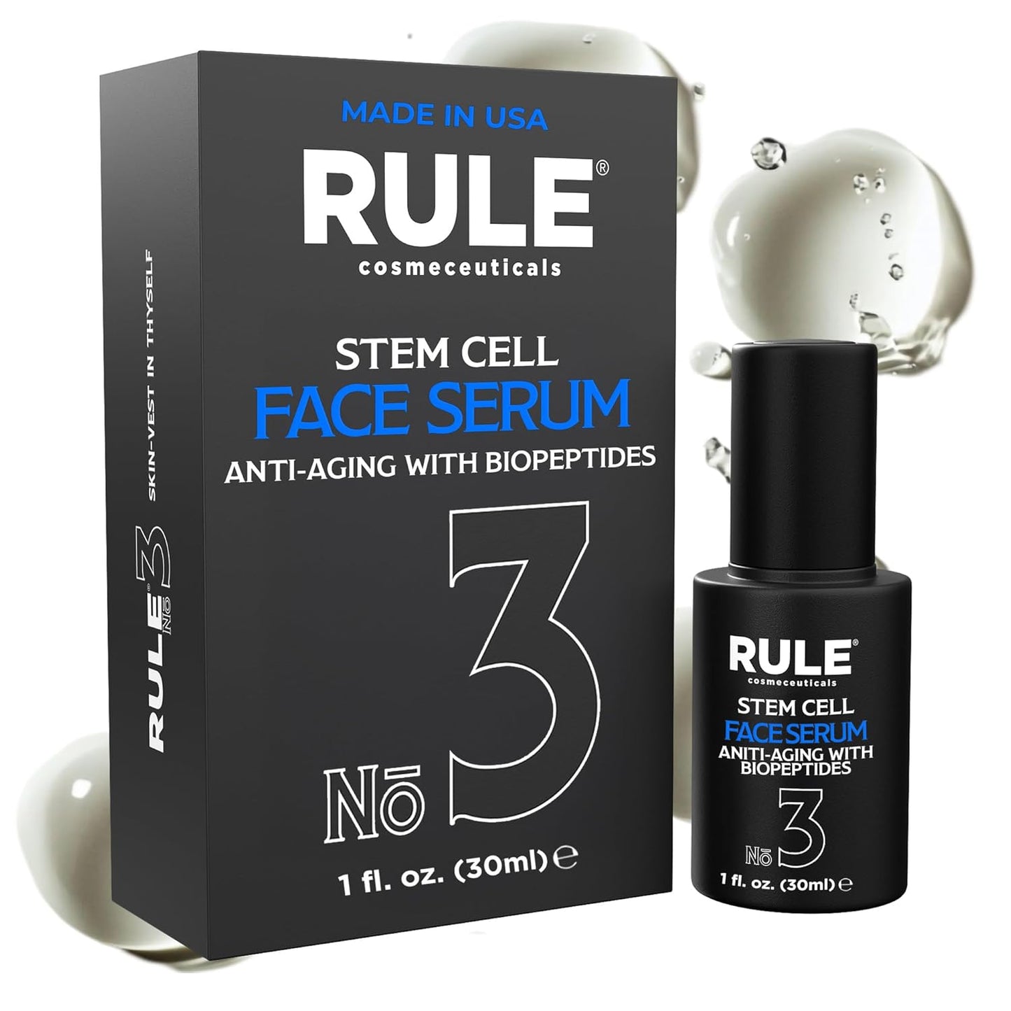 No.3 - Facial Serum with Biopeptides & Apple Stem Cells, Face Serums for Anti Aging, Peptide Serum as Skin Toner and Dark Spot Remover for Face, 30 mL