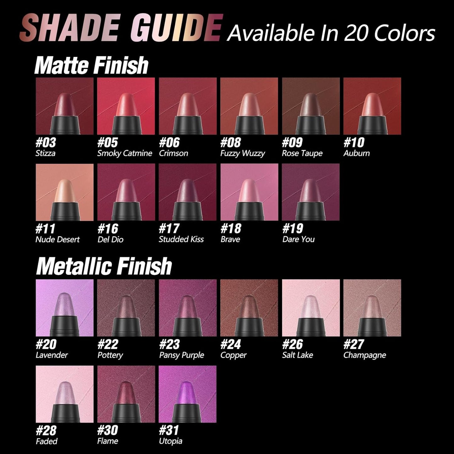 FOCALLURE Ultra Chic Metallic Lipstick,Rich Vitamin E Lip Crayon,Lightweight Shinning Color without Drying or Fading,Long Lasting Lips Makeup,#28 Faded