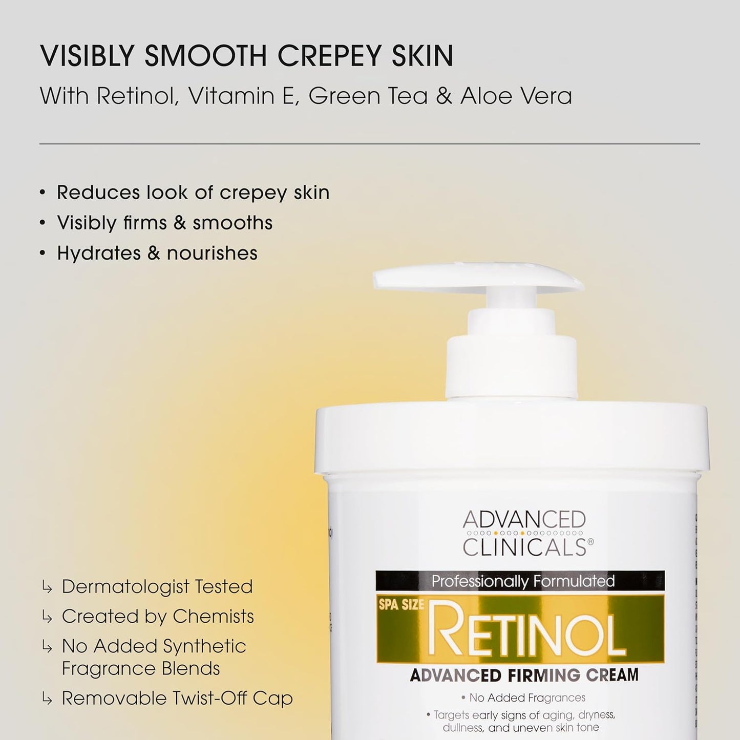 Advanced Clinicals Retinol Body Cream + Encapsulated Retinol Face Moisturizer 2pc Skincare Set For Women & Men To Reduce Appearance Of Wrinkles + Fine Lines & The Look Of Crepey Skin, 2pc Set