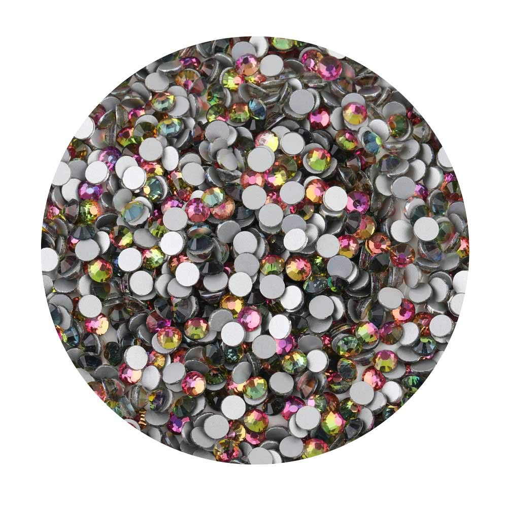 Beadsland Flat Back Crystal Rhinestones Round Gems, Rainbow (1.3-1.4mm) SS3/1440pcs